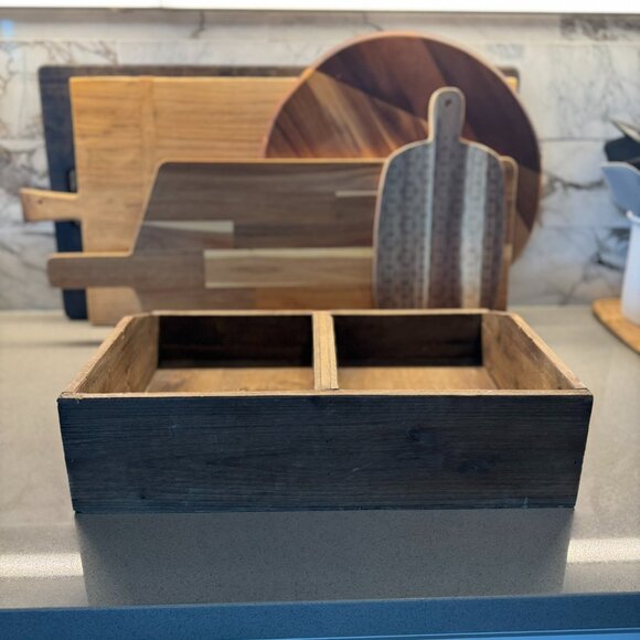 Rustic Wooden Caddy – Farmhouse Organization & Decorative Catch-All - Picture 7 of 15